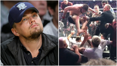 Khabib Nurmagomedov almost landed on Leonardo DiCaprio with UFC 229 leap