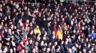 Two Southampton fans arrested after making aeroplane gestures to Cardiff City supporters