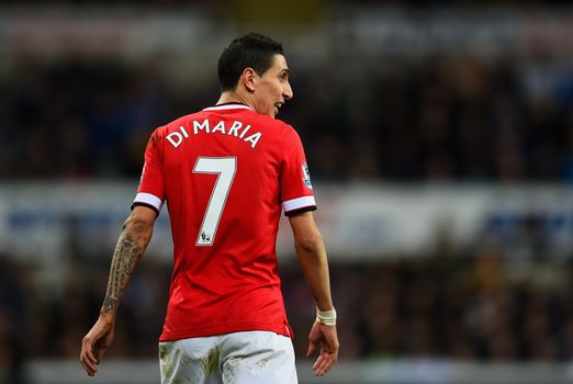 NEWCASTLE UPON TYNE, ENGLAND - MARCH 04: Angel di Maria of Manchester United looks on during the Barclays Premier League match between Newcastle United and Manchester United at St James' Park on March 4, 2015 in Newcastle upon Tyne, England. (Photo by Laurence Griffiths/Getty Images)