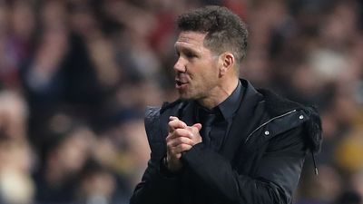 Diego Simeone celebrates Atlético Madrid goal with, ahem, passionate gesture