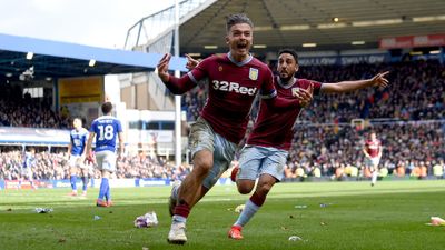 Birmingham City steward appears to be led away by police during Jack Grealish goal celebrations