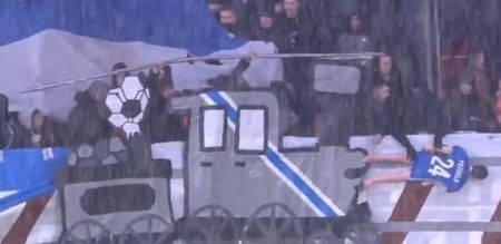 Genk fans hang plastic doll of former player from noose and run it over with cardboard train