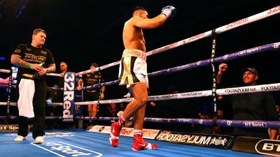 Tyson Fury watches on as younger brother, Tommy, scores first stoppage of professional career