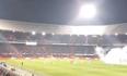 Feyenoord fans shoot fireworks into stadium after being banned… over fireworks