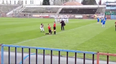 Assistant referee proposes to other assistant referee, all seven people in crowd go wild