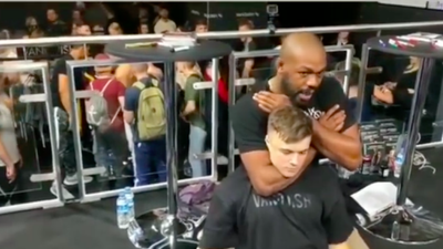 Jon Jones chokes out fan during fitness event in Germany