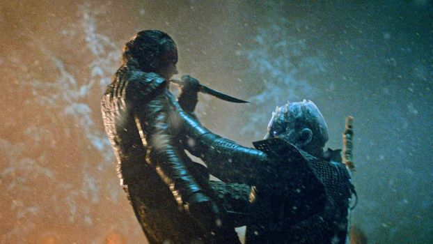 Arya Stark and the Night King battle in Game of Thrones