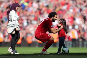 Mo Salah’s daughter gets Anfield’s biggest cheer of the day with goal at the Kop end