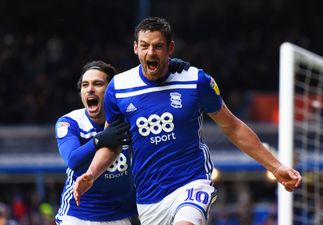 Lukas Jutkiewicz dresses as himself in full Birmingham kit on stag do flight out of Stansted