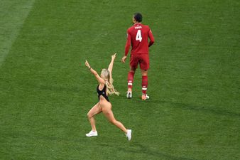 What Champions League Final pitch invader was advertising