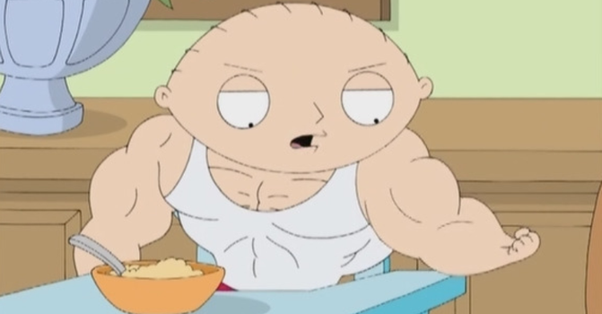 Stewie Kid Lift Weights