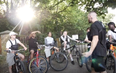 The BMX riders using their bikes to keep people away from knife crime