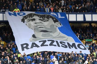 Liverpool supporters help fund Everton fan group’s Moise Kean anti-racism banner