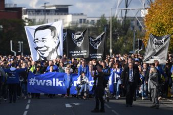 Leicester City fans pay tribute to their late chairman