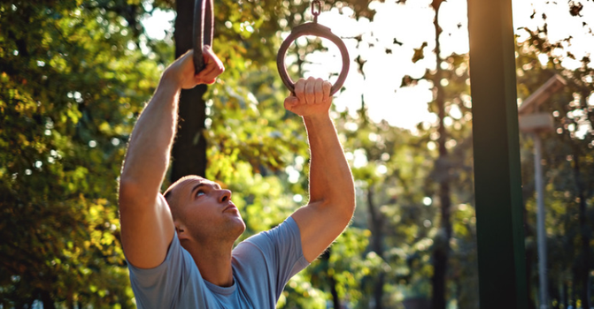 Gymnastic ring chin-ups