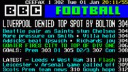 The beauty of football on Ceefax