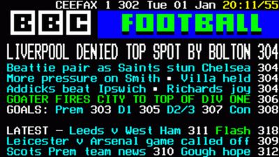 The beauty of football on Ceefax