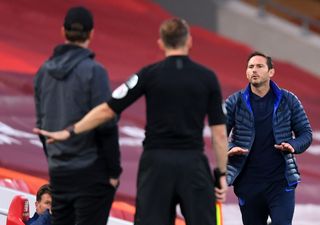 Frank Lampard and Jurgen Klopp in heated touchline row during Liverpool vs Chelsea