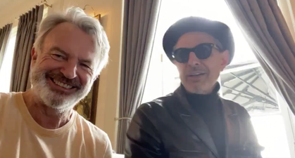 Watch Jeff Goldblum and Sam Neill sing a duet on location for Jurassic World 3