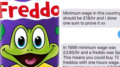 Someone has used Freddos to prove that minimum wage in the UK should be £18/hr