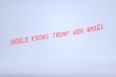 MAGA banner flown over Goodison Park during Manchester United vs Everton