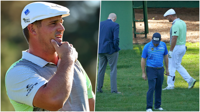 Bryson DeChambeau hits drive so hard that it disappears into the ground