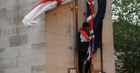 Protestor who set fire to Union Flag on the Cenotaph is spared jail