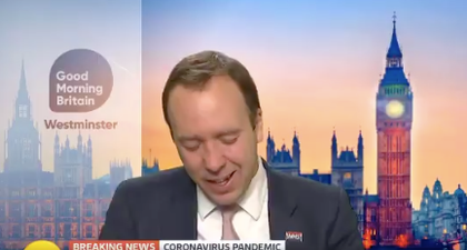 People have accused Matt Hancock of fake crying on Good Morning Britain