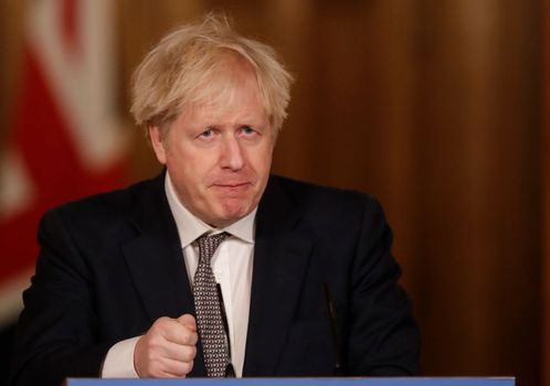 Boris Johnson Holds A Virtual Press Conference On The Coronavirus Pandemic