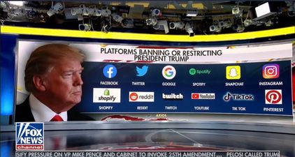 Incredible image shows just how many platforms Donald Trump is now banned on