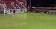 Newport goalkeeper Tom King scores wind-assisted opener from goal kick