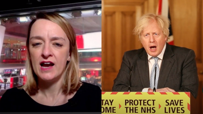 Laura Kuenssberg caught criticising Boris Johnson for avoiding question in press briefing