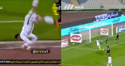 Iranian footballer produces ridiculously long somersault throw