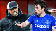 Jurgen Klopp and Seamus Coleman exchange words as Everton beat Liverpool