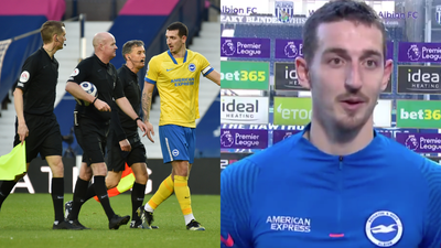 Angry Lewis Dunk says referee Lee Mason gave go ahead for quick free kick