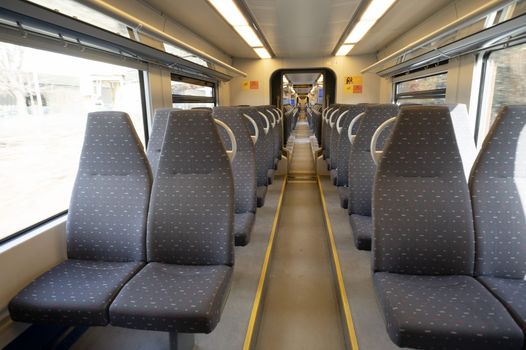 An empty train during the coronavirus pandemic