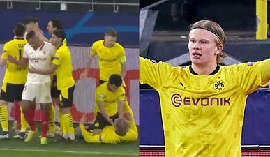 Erling Haaland angers Sevilla players by taunting goalkeeper after scoring penalty