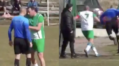 Referee chased off the pitch and into car park during Bulgarian football match