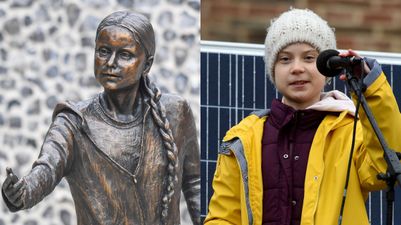 Bronze statue of Greta Thunberg unveiled at Winchester university