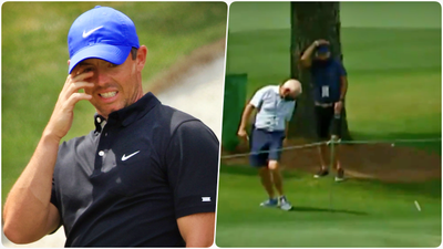 Rory McIlroy hits father with wayward shot, on way to opening 76