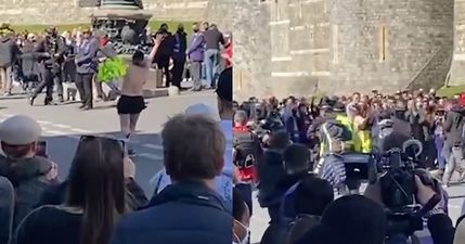 Topless woman arrested outside Windsor Castle