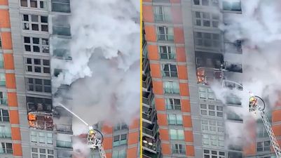 Fire engines rush to fire at London flats with ‘same cladding as Grenfell’