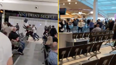 Mass brawl at Luton Airport leaves three in hospital and 17 arrested