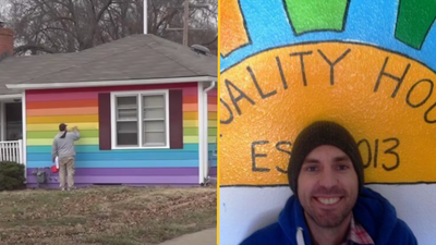 Man buys house opposite Westboro Baptist Church and paints Pride flag on it