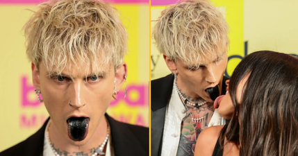 Machine Gun Kelly has painted his tongue black