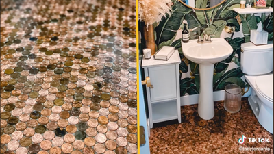 Viral TikTok shows woman glue 7,700 pennies to her bathroom, missing out on potential fortune