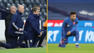 Scotland join England in taking the knee for their Euro 2020 match