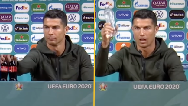 Ronaldo hides coke and tells people to drink water in press conference