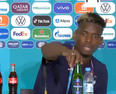 Pogba removes Heineken bottle at Euro press conference