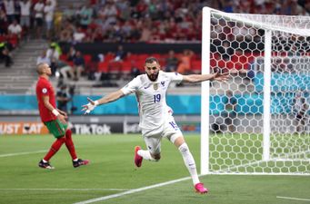 Both of Karim Benzema’s goals vs Portugal were scored on the 46th minute, 44 seconds